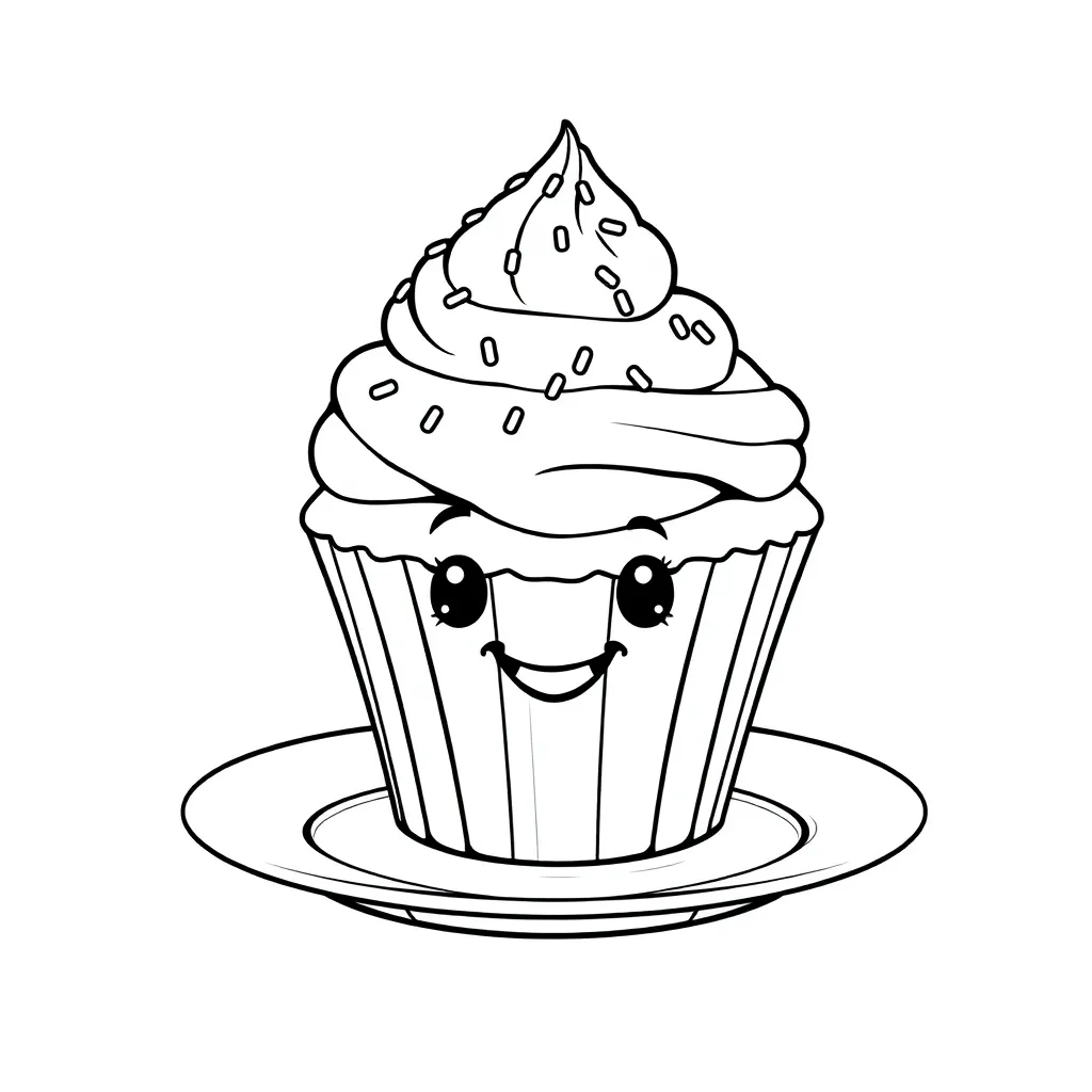 Cupcake coloring page