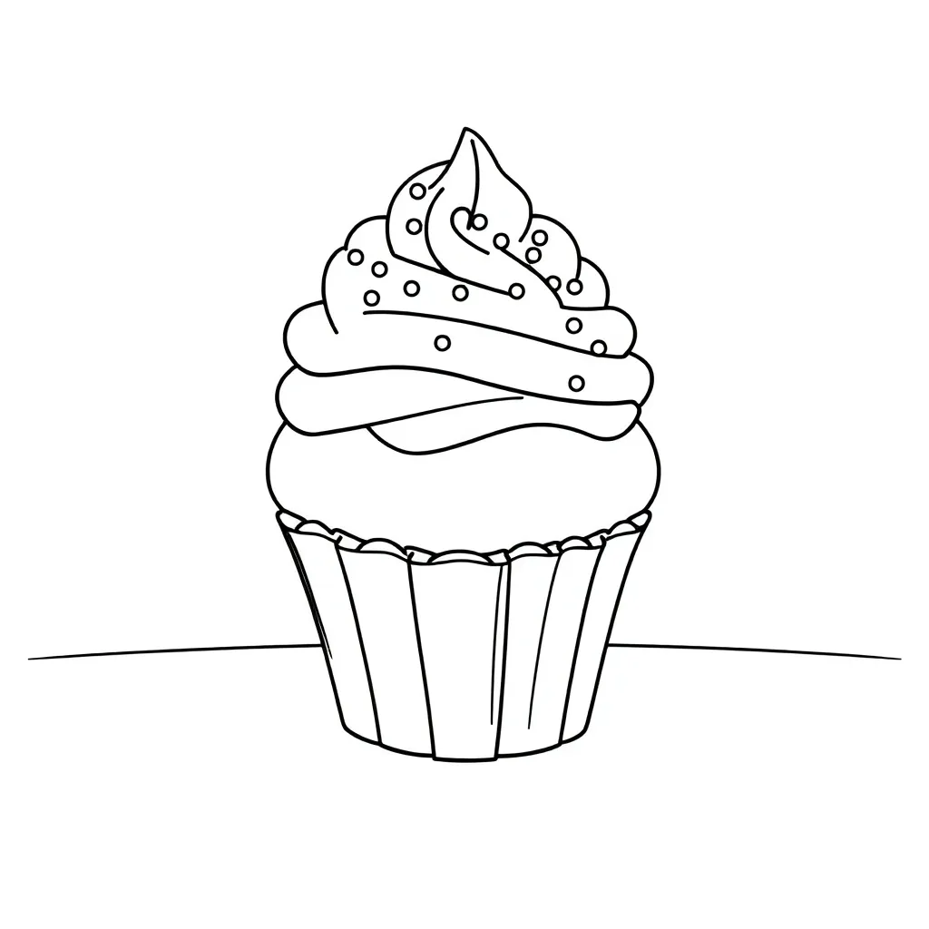 Cupcake coloring page