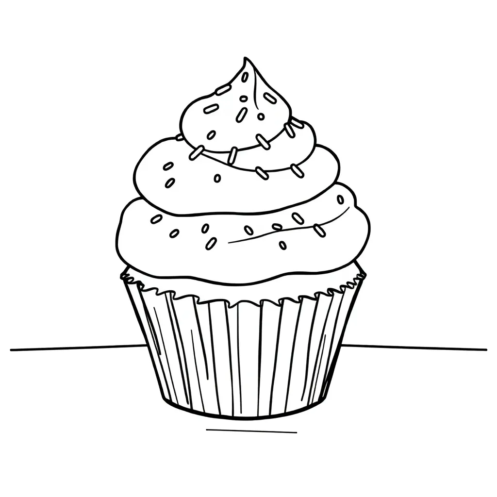 Cupcake coloring page