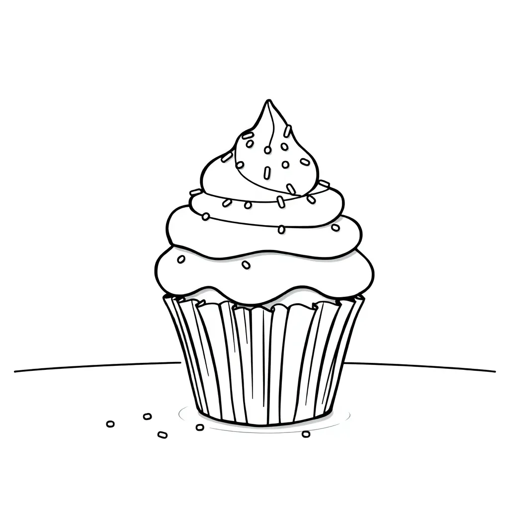Cupcake coloring page