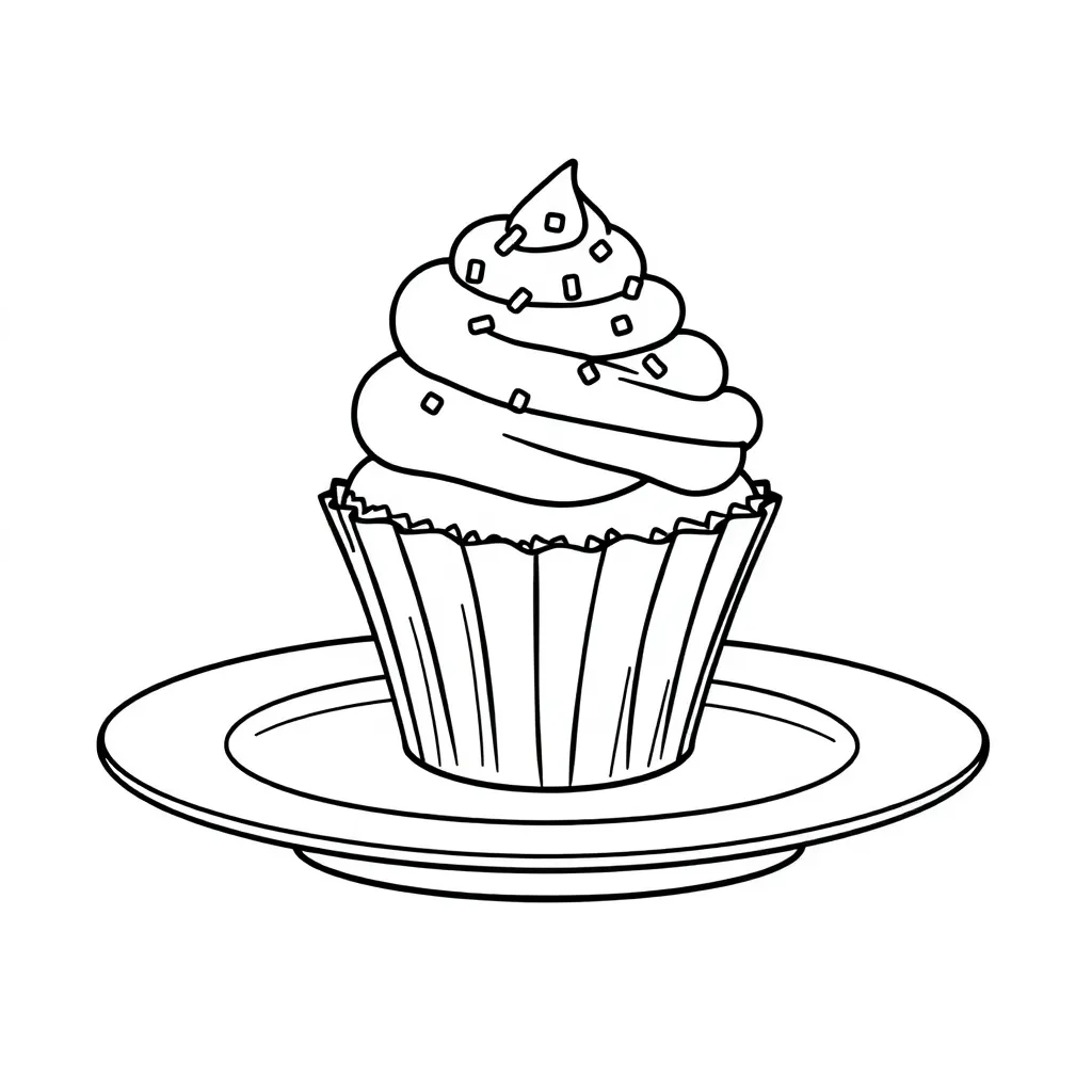 Cupcake coloring page