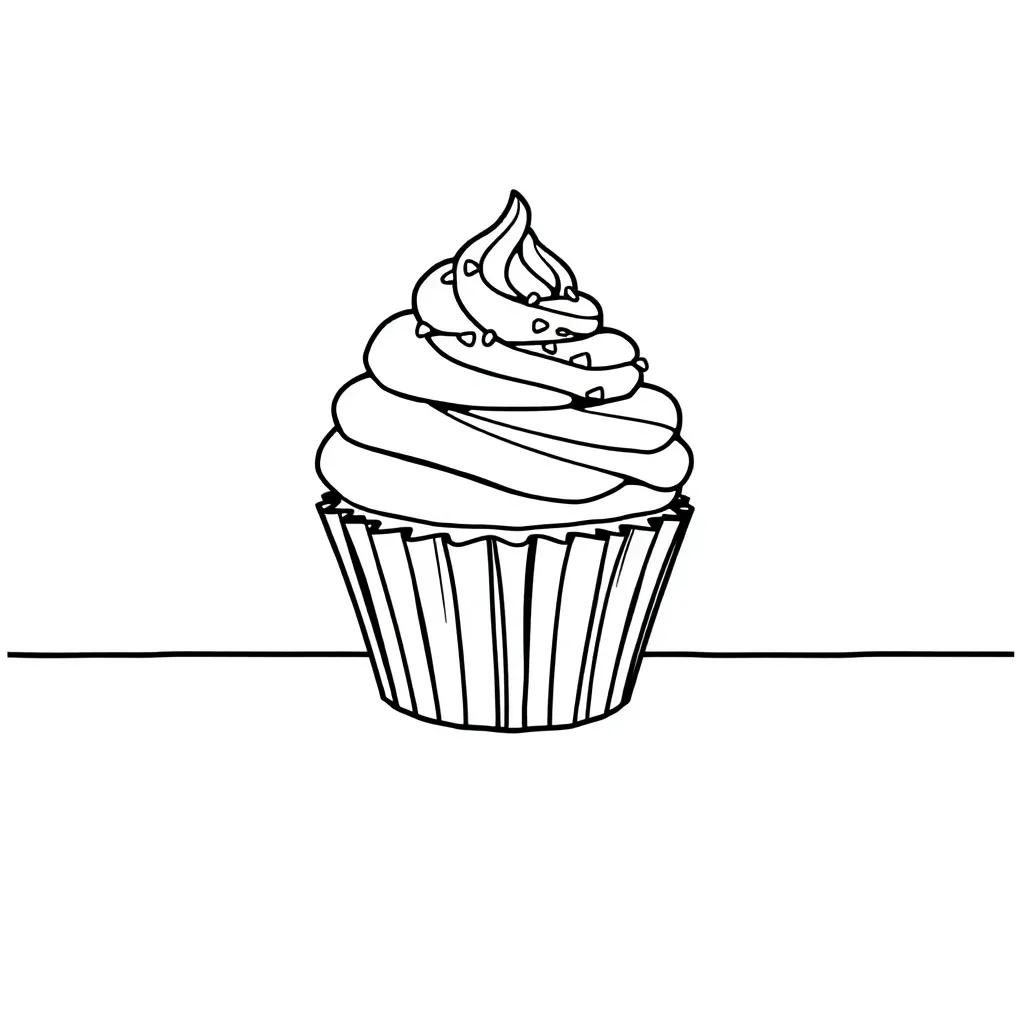 Cupcake coloring page