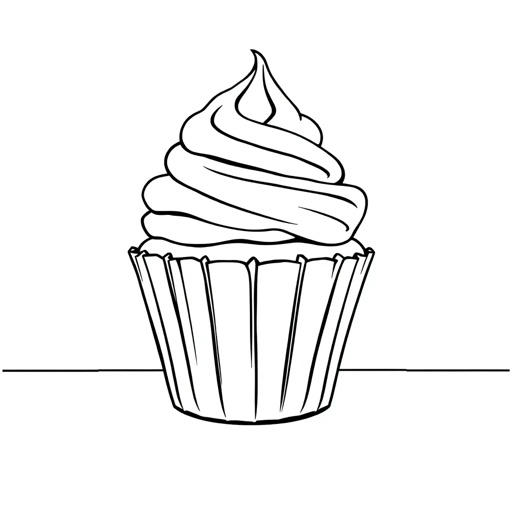 Cupcake coloring page