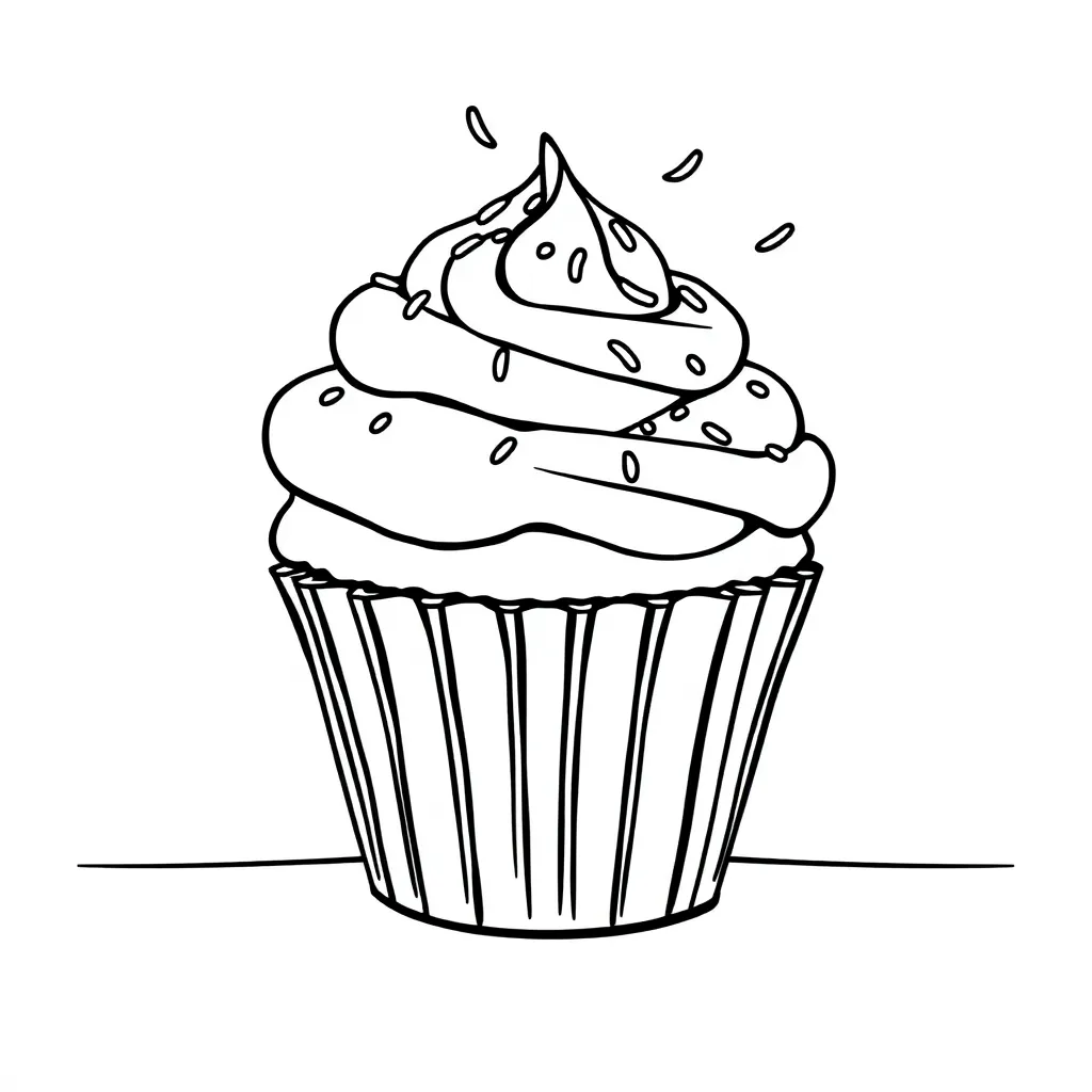 Cupcake coloring page