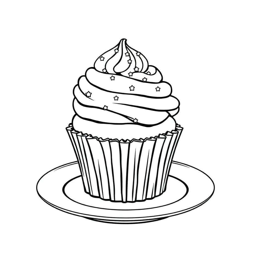 Cupcake coloring page