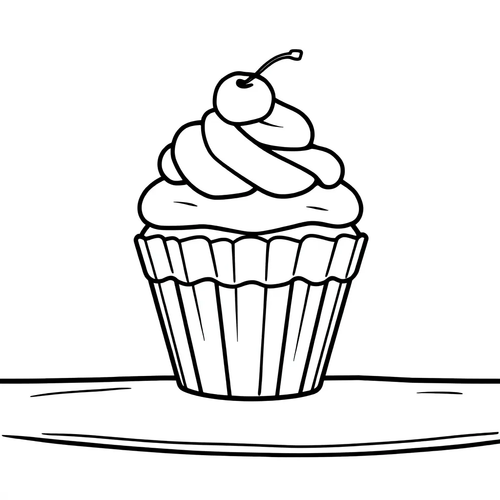 Cupcake coloring page