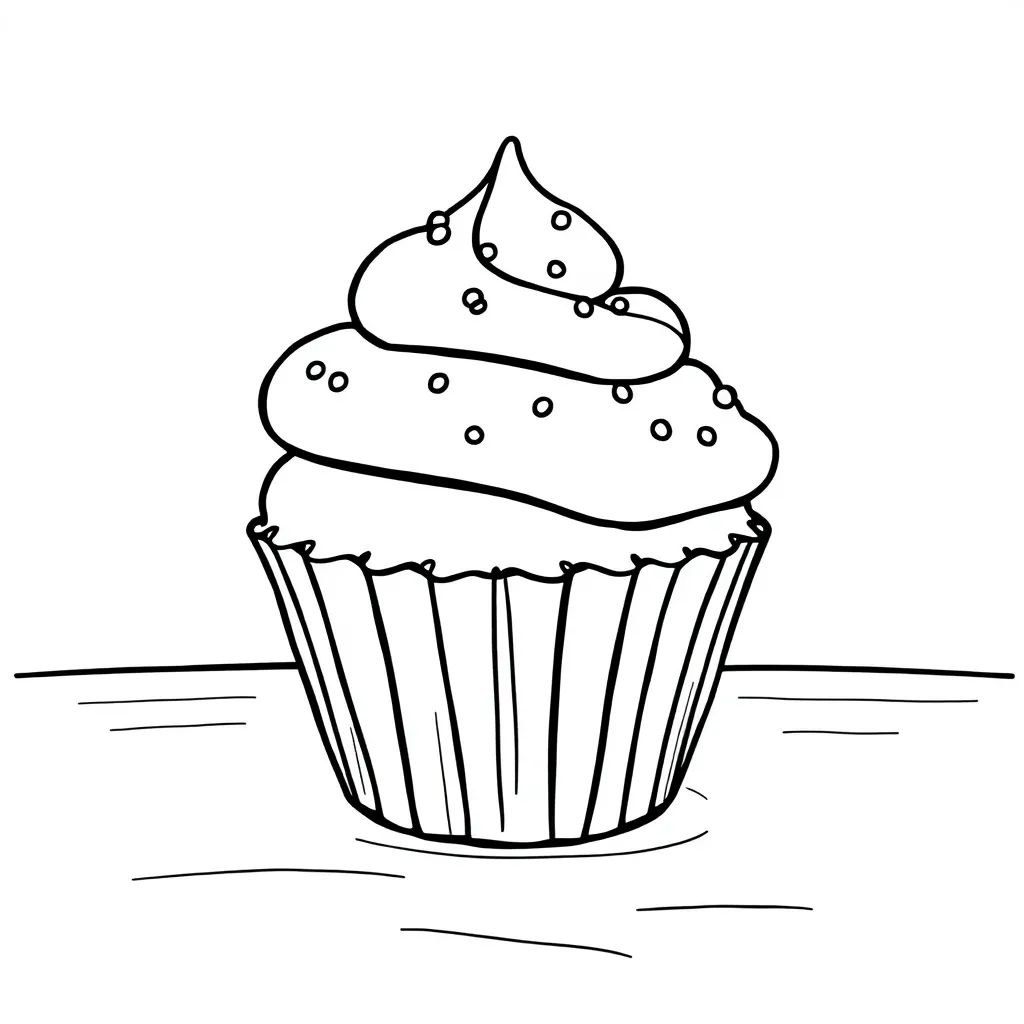 Cupcake coloring page
