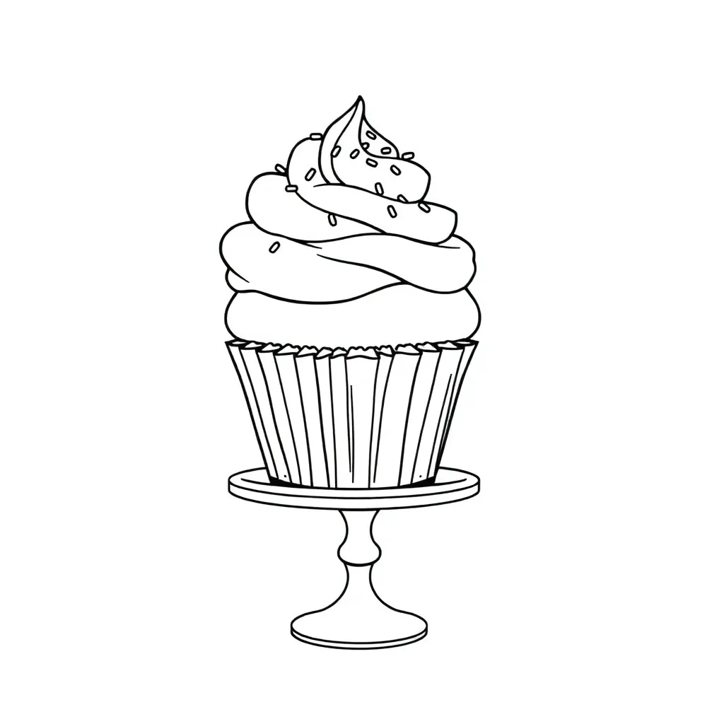 Cupcake coloring page