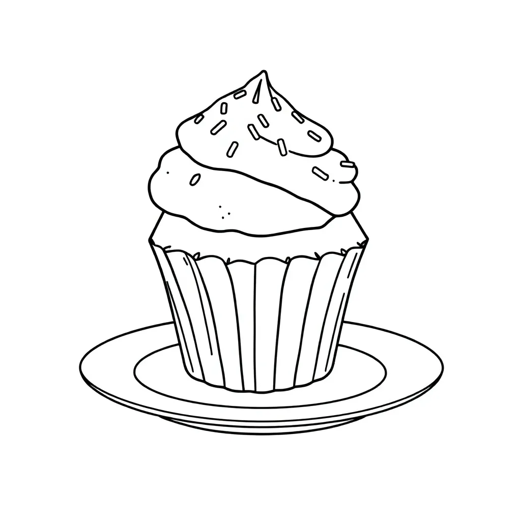 Cupcake coloring page