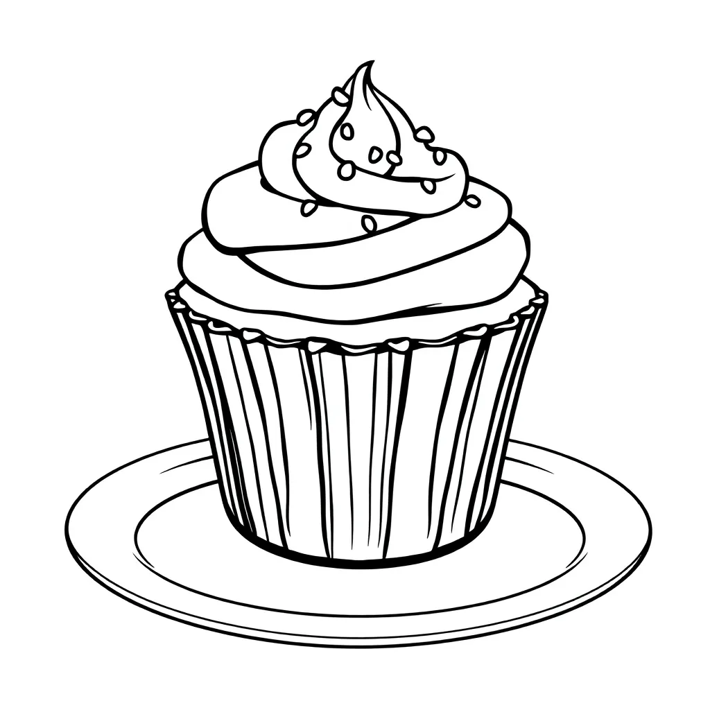 Cupcake coloring page