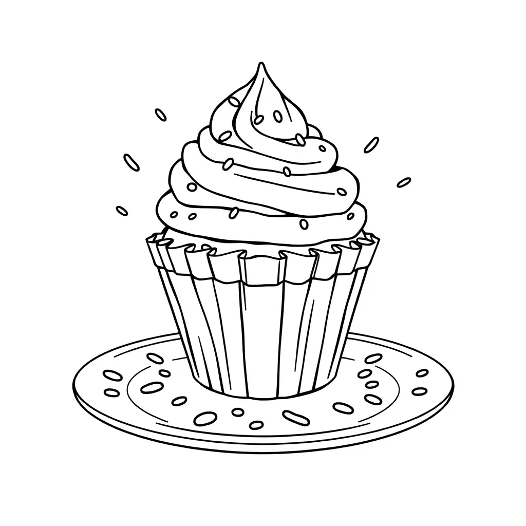 Cupcake coloring page