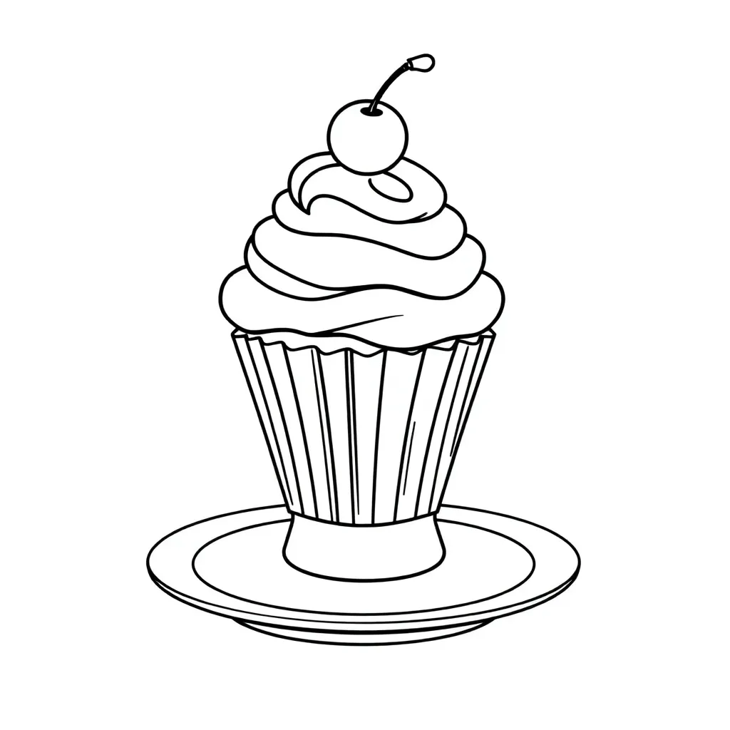 Cupcake coloring page