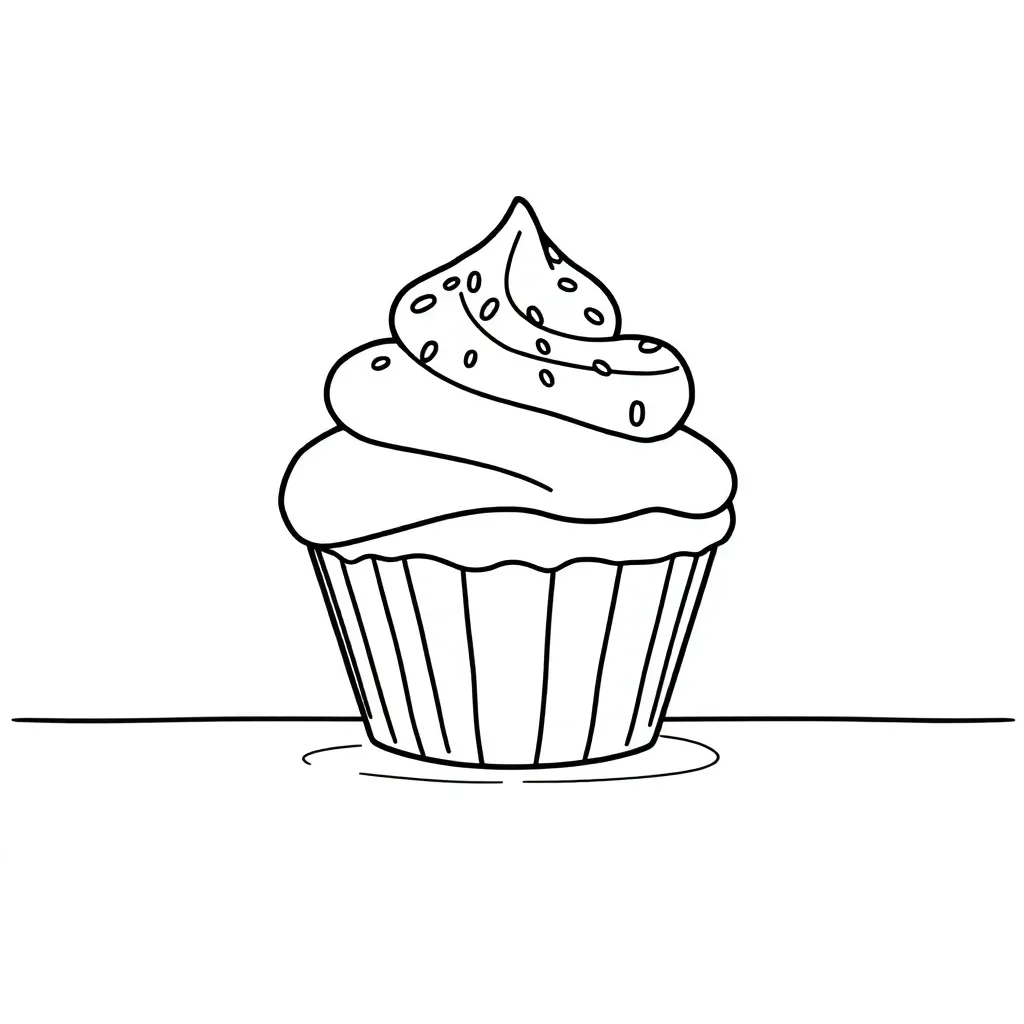 Cupcake coloring page