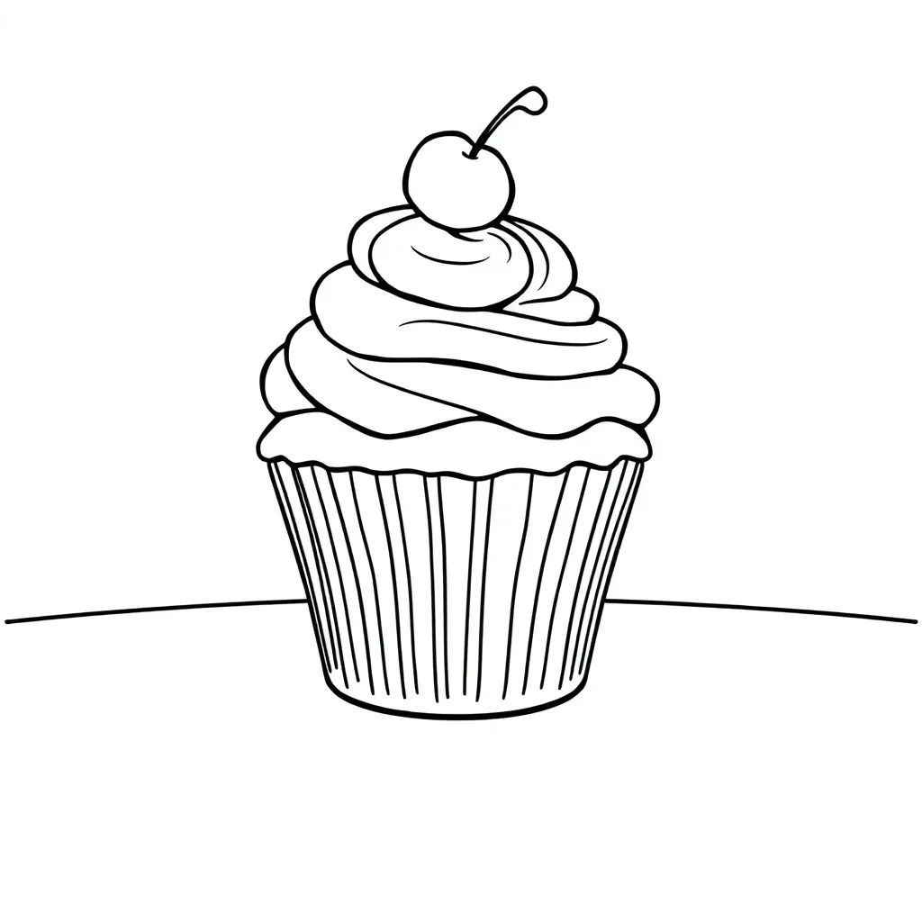 Cupcake coloring page