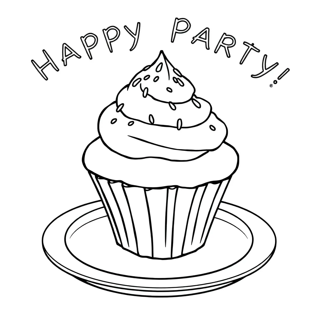 Cupcake coloring page