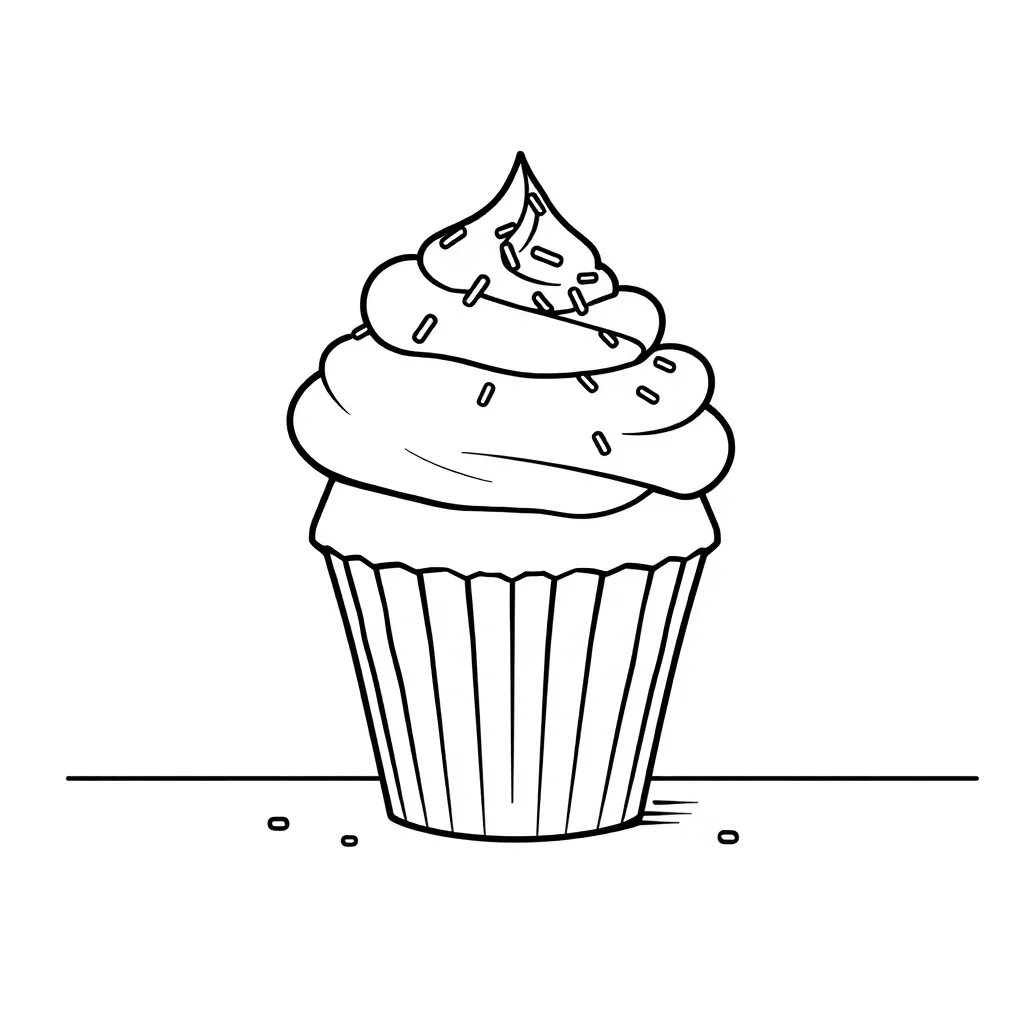 Cupcake coloring page