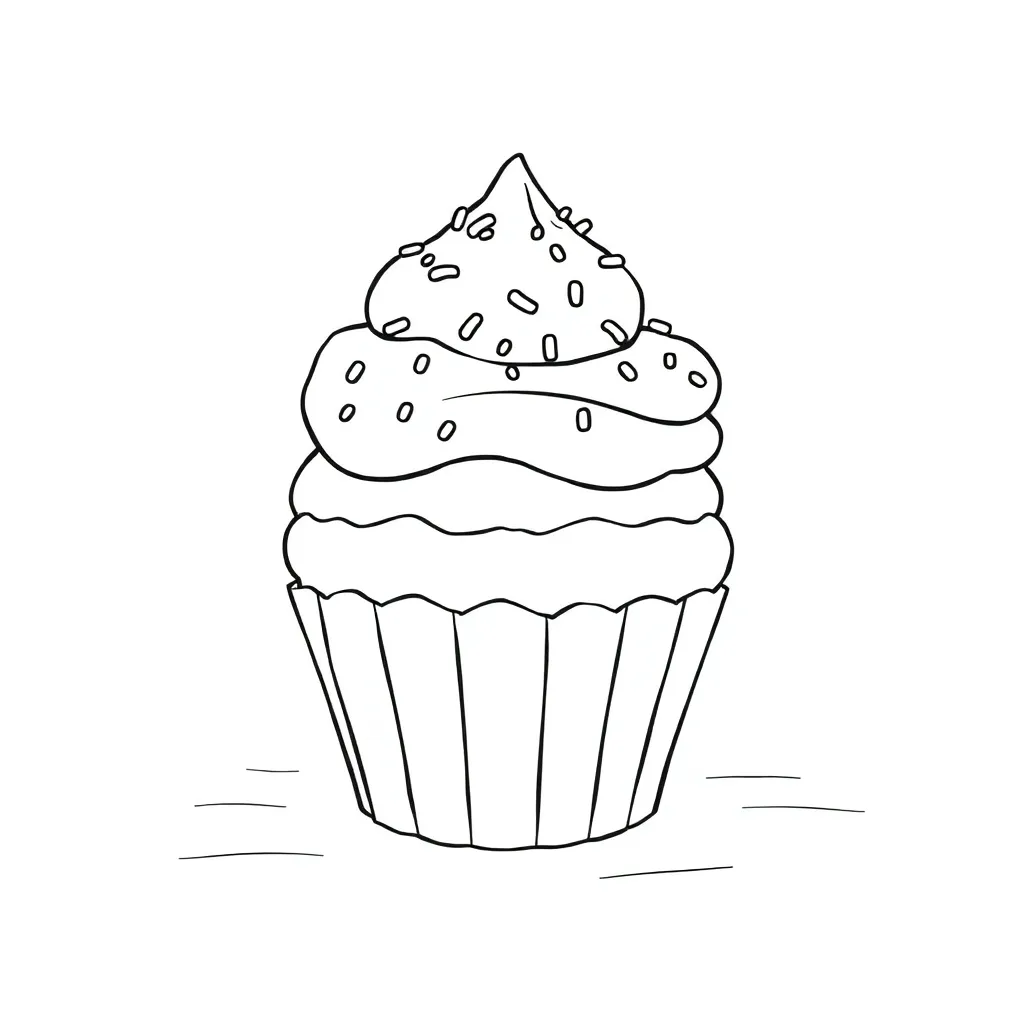Cupcake coloring page
