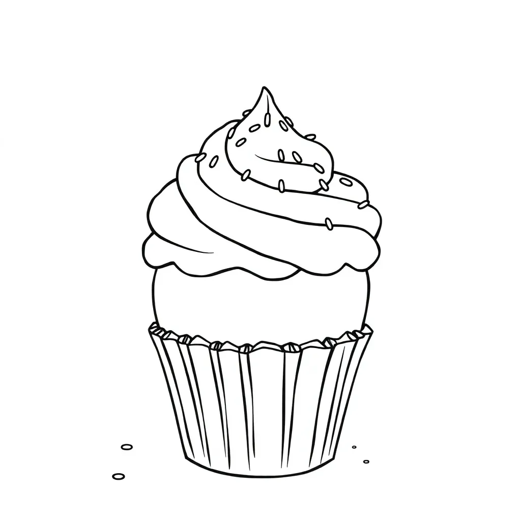 Cupcake coloring page
