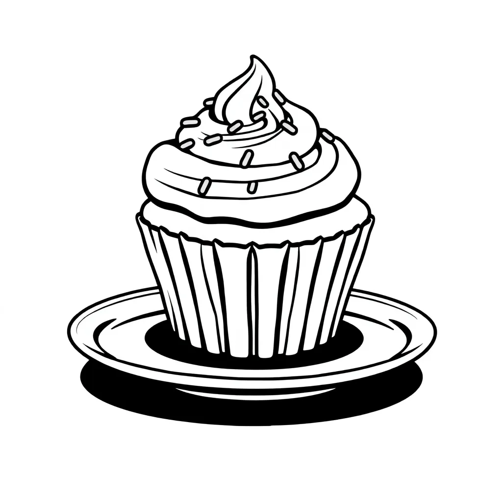 Cupcake coloring page