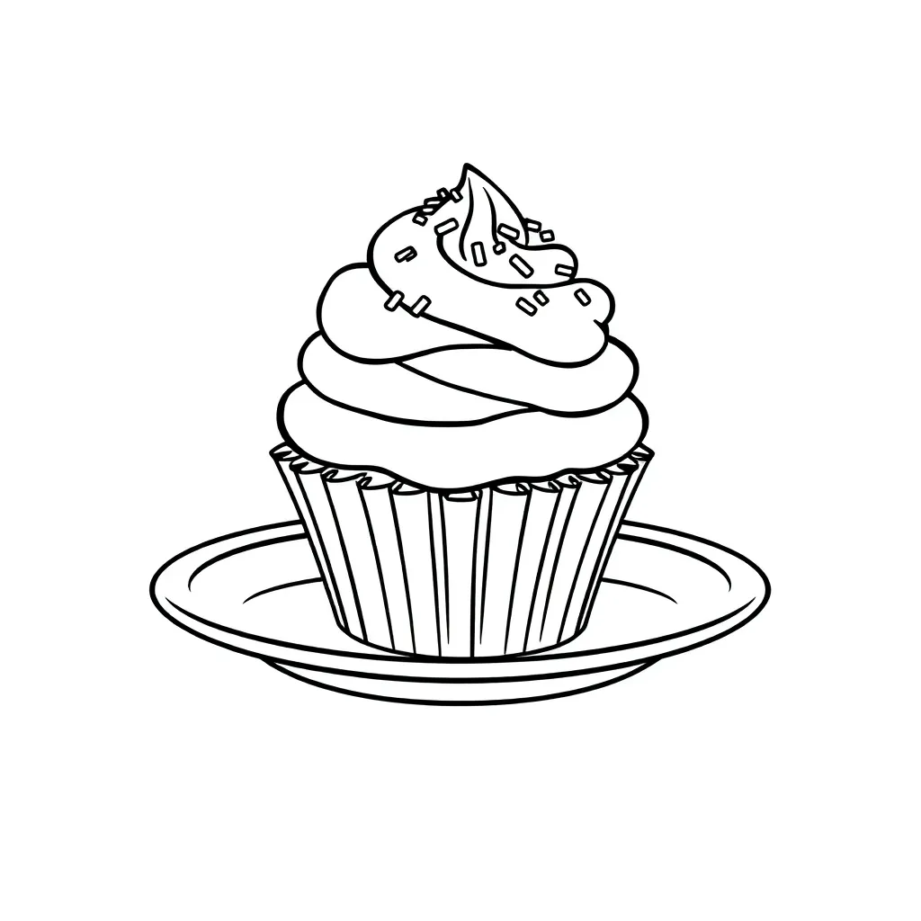 Cupcake coloring page