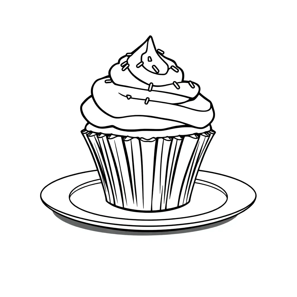 Cupcake coloring page