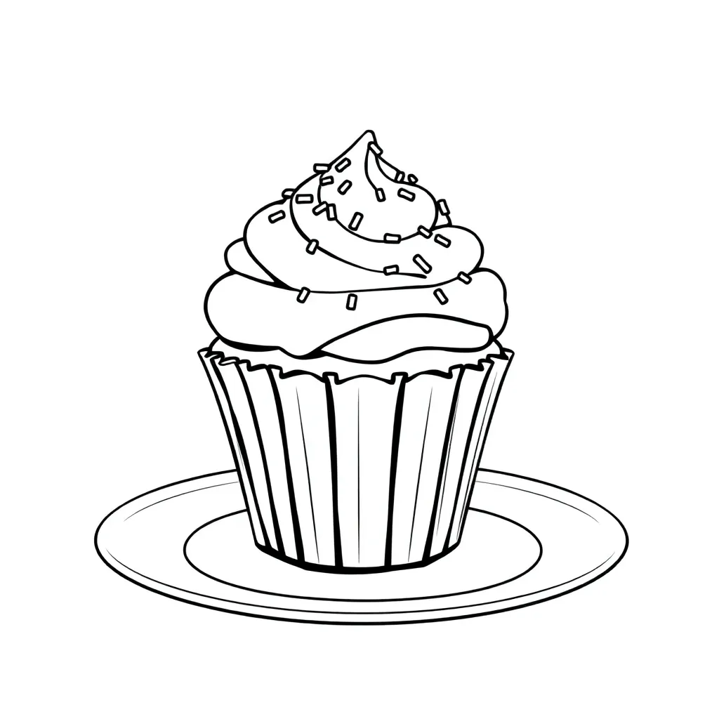 Cupcake coloring page