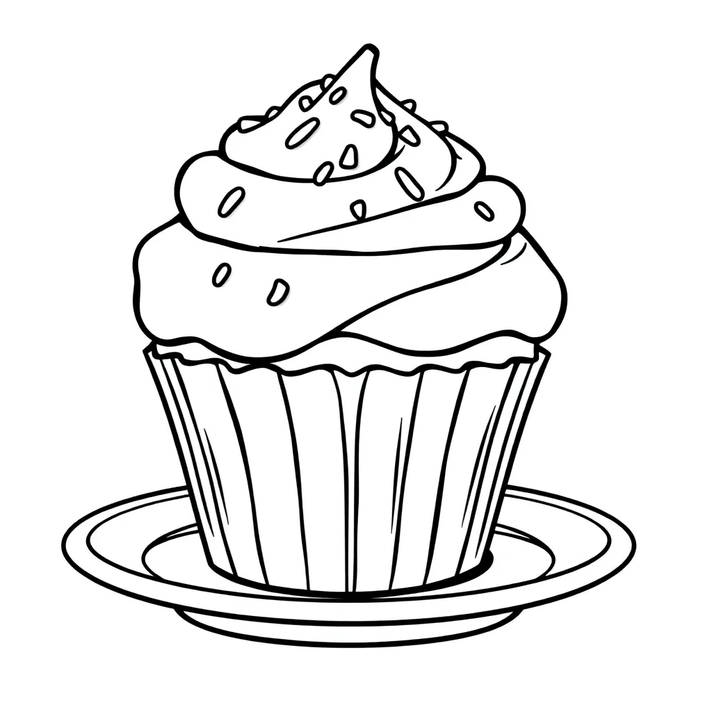 Cupcake coloring page