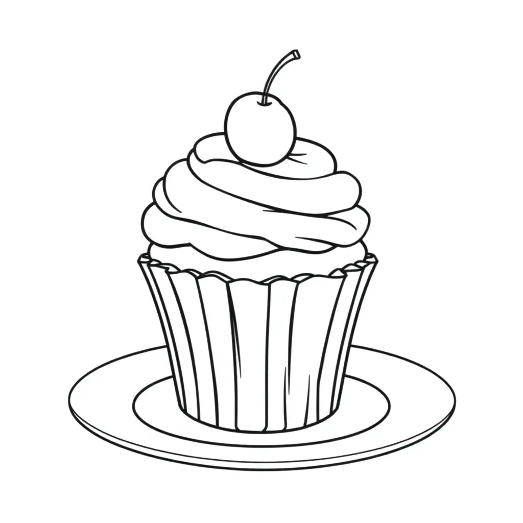Cupcake coloring page