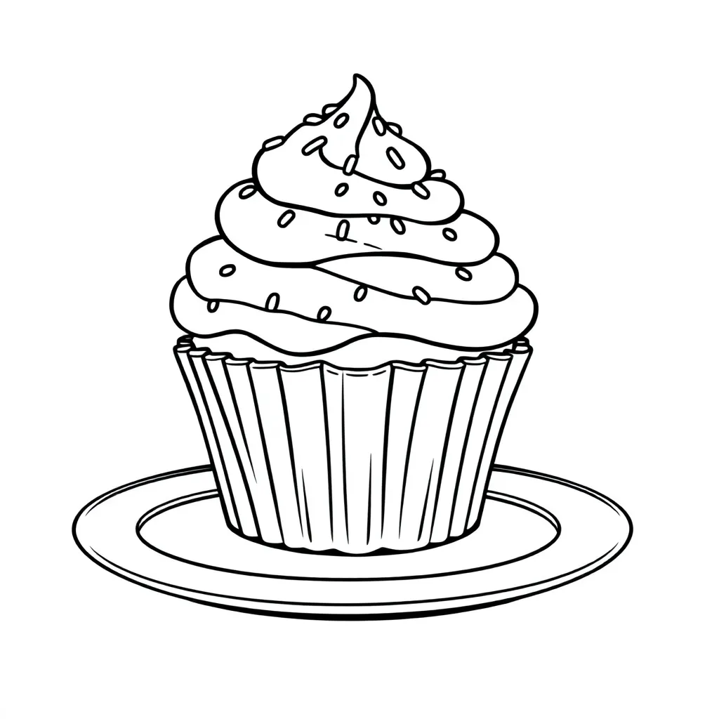 Cupcake coloring page