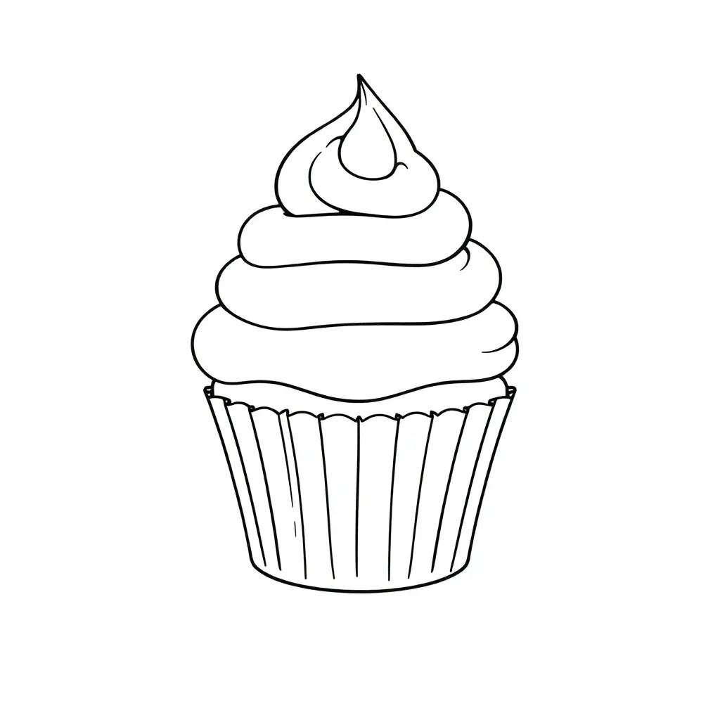 Cupcake coloring page