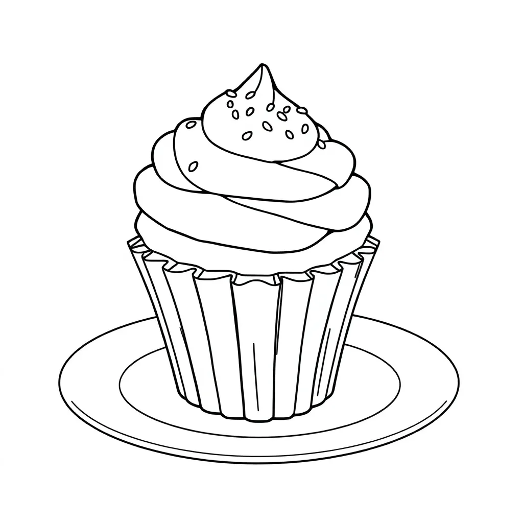 Cupcake coloring page