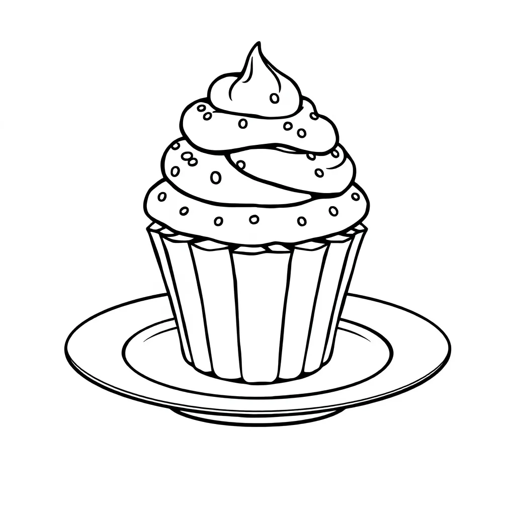 Cupcake coloring page