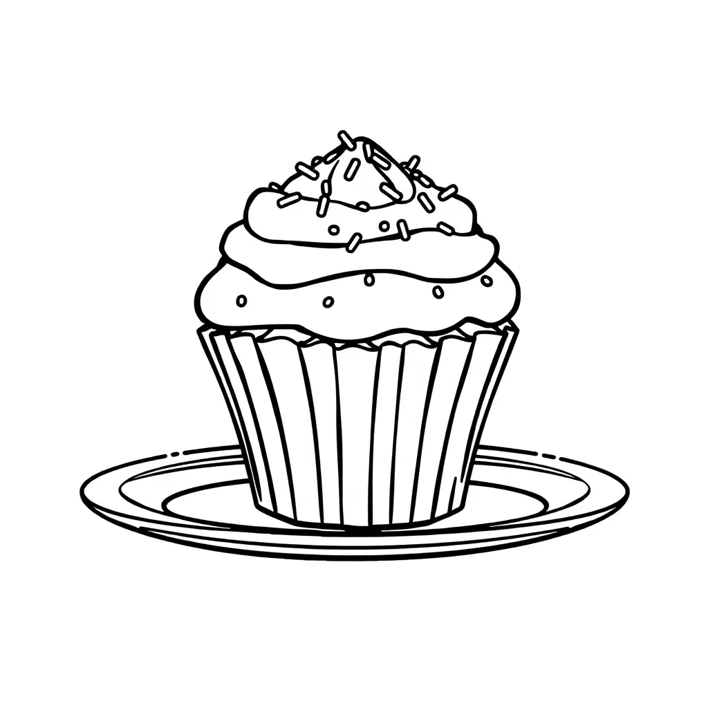 Cupcake coloring page