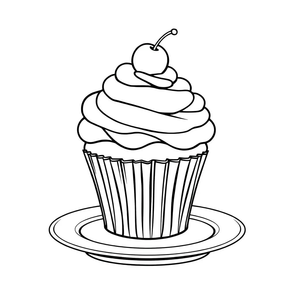 Cupcake coloring page