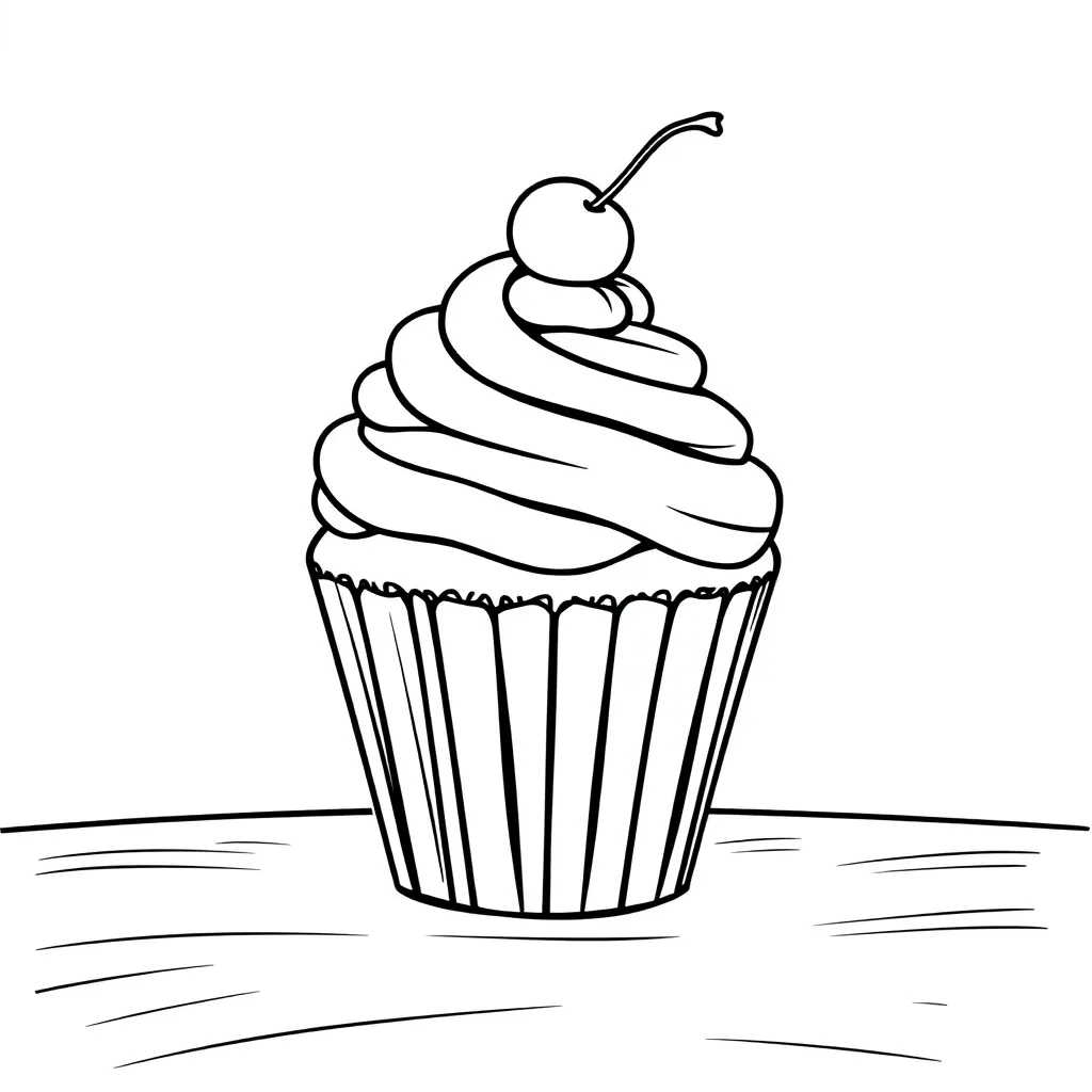 Cupcake coloring page