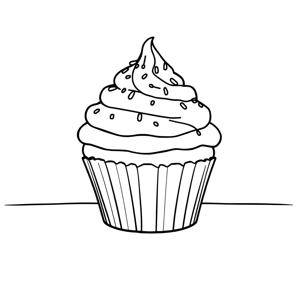 Cupcake coloring page