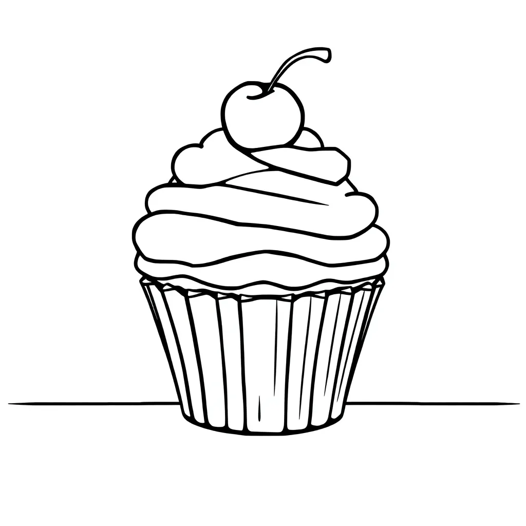 Cupcake coloring page