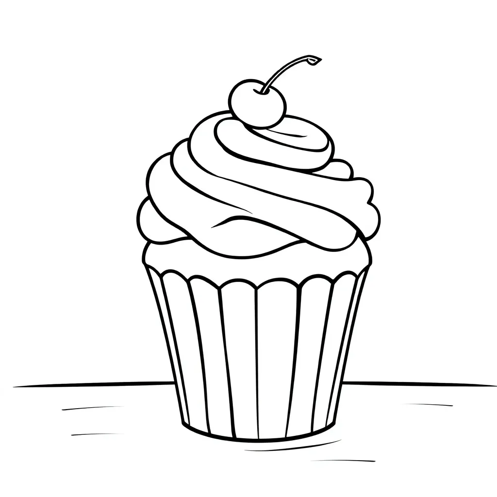 Cupcake coloring page