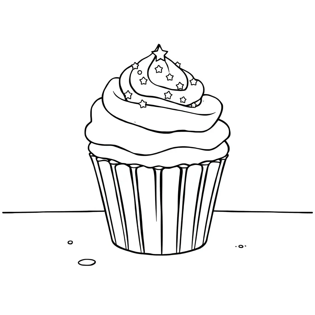 Cupcake coloring page
