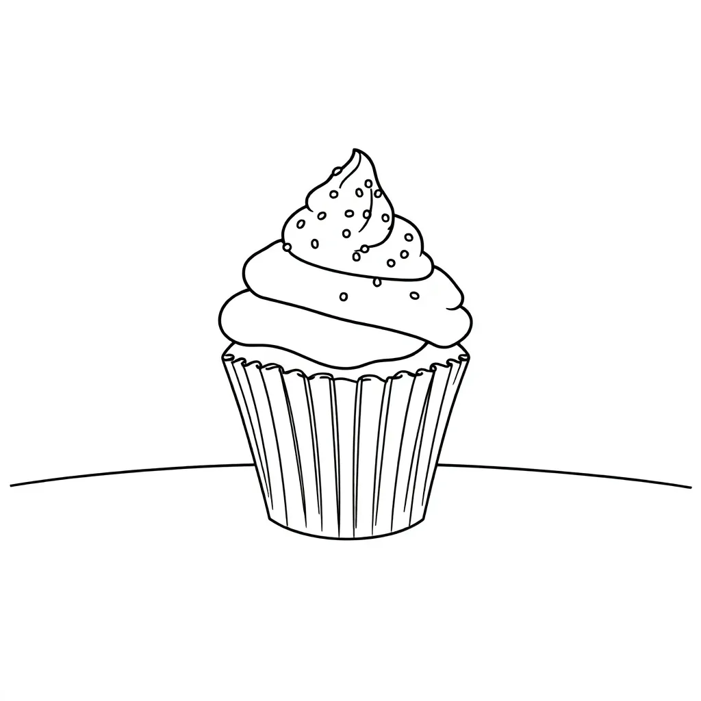 Cupcake coloring page
