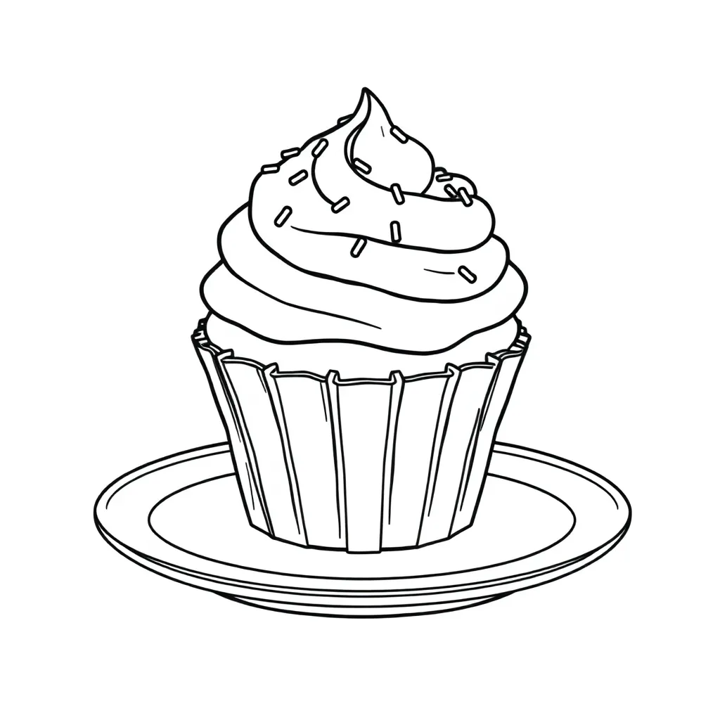 Cupcake coloring page