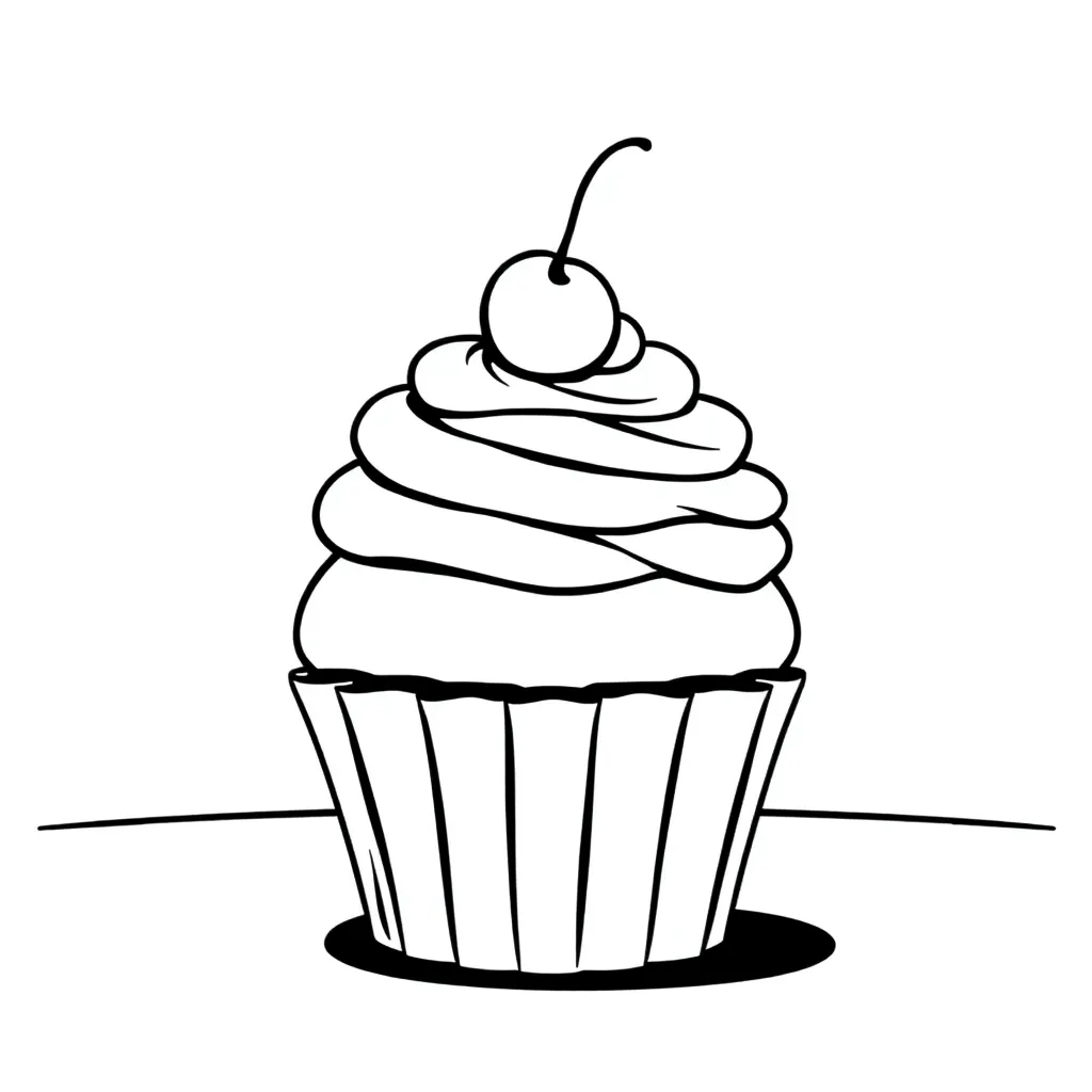 Cupcake coloring page