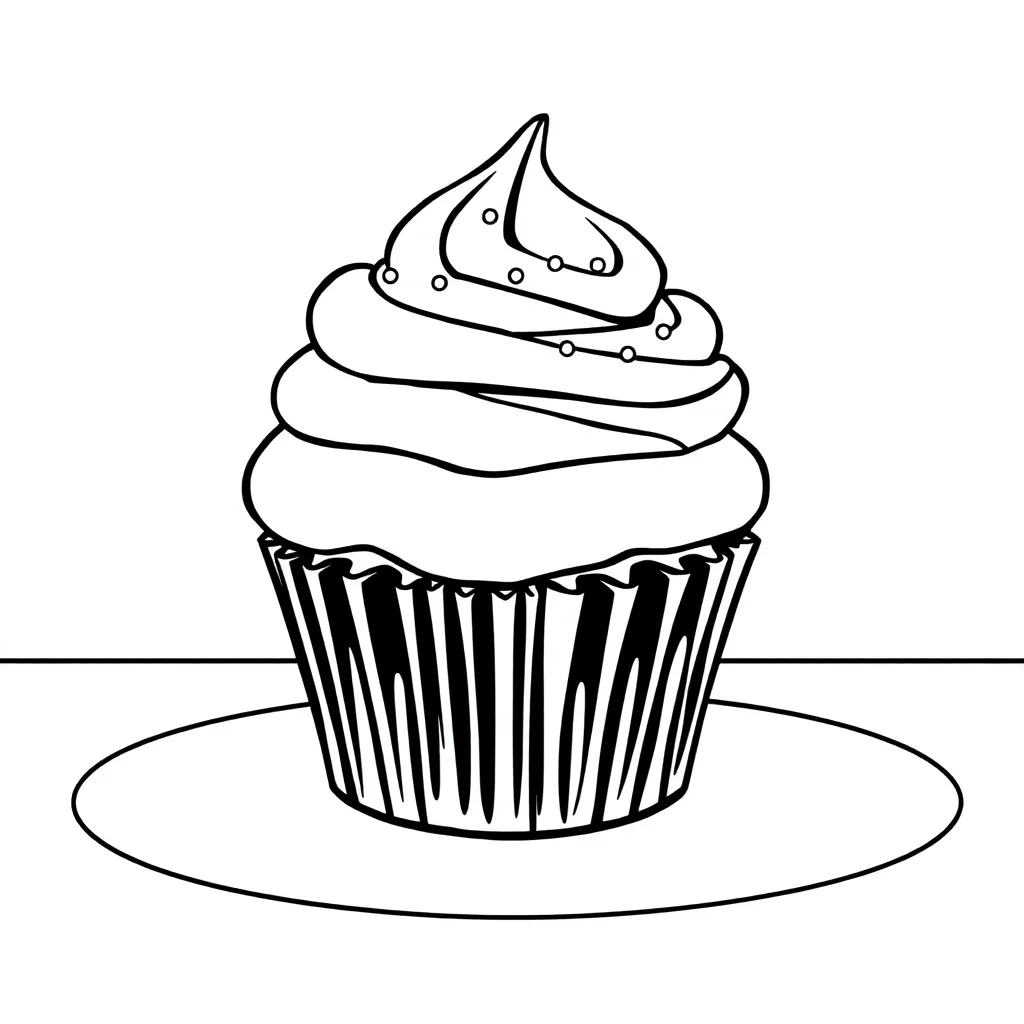 Cupcake coloring page