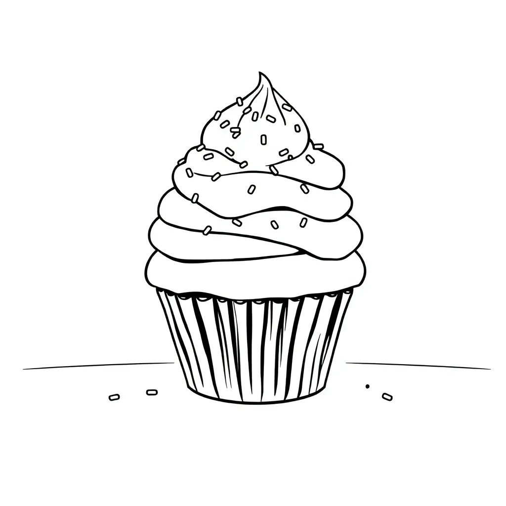 Cupcake coloring page