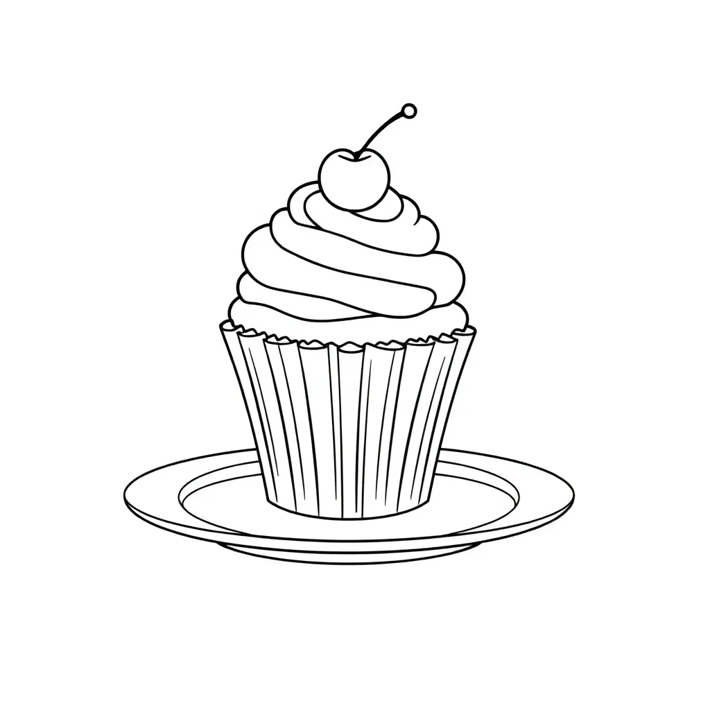 Cupcake coloring page