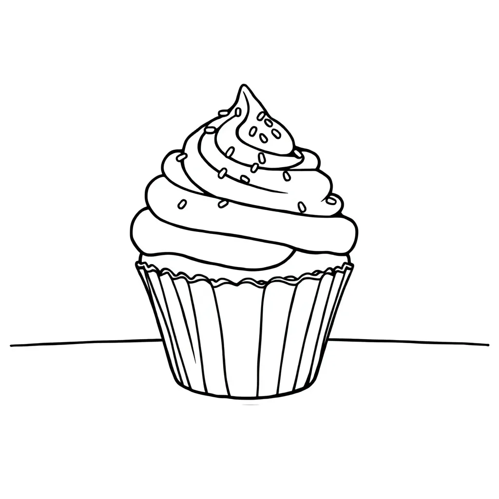 Cupcake coloring page
