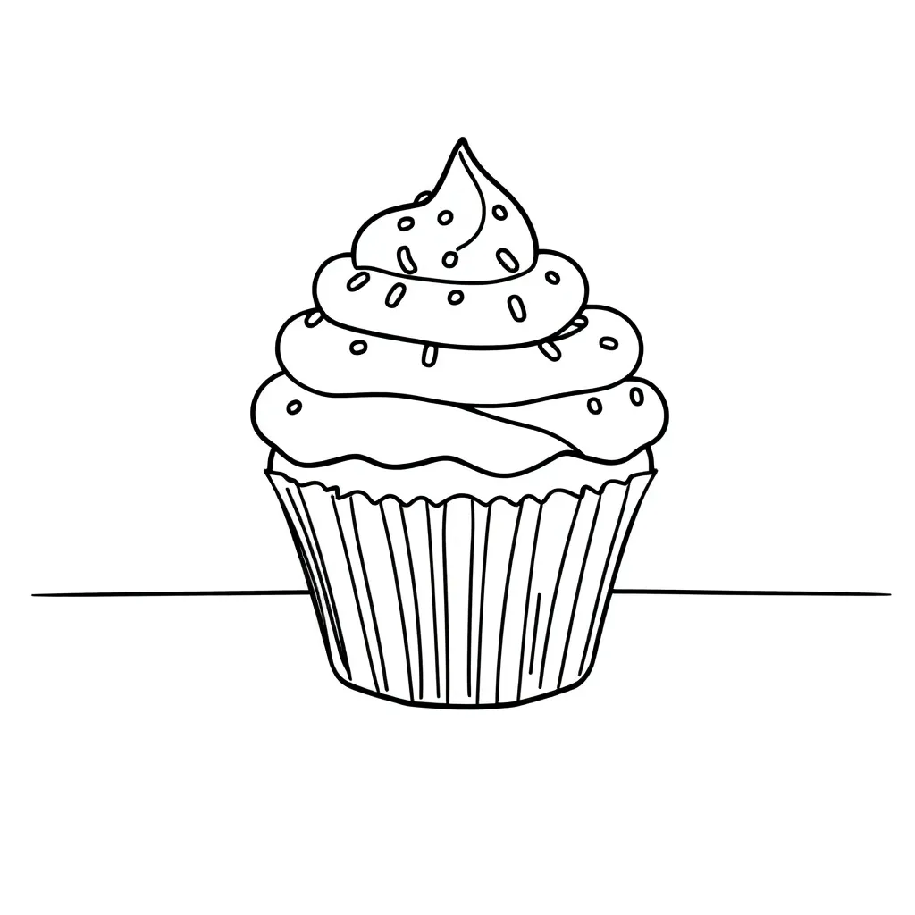 Cupcake coloring page