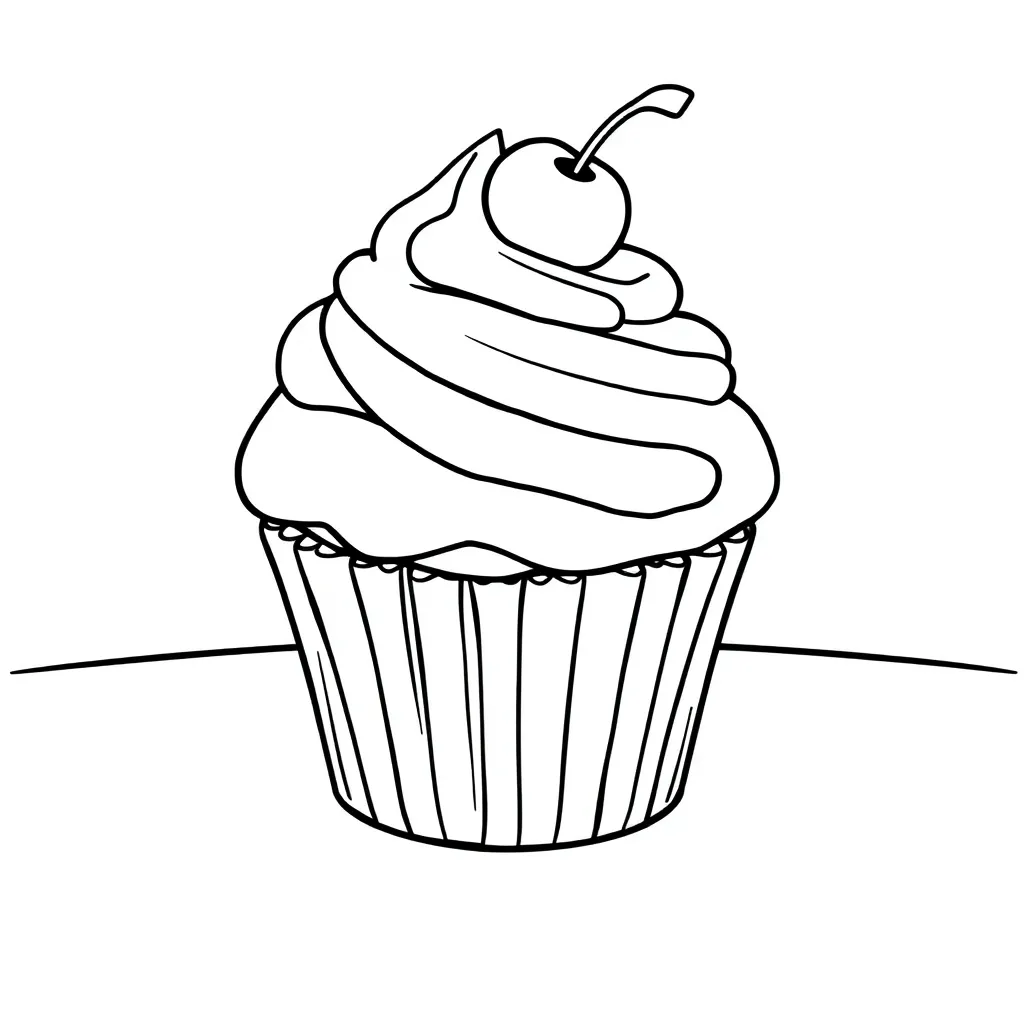 Cupcake coloring page