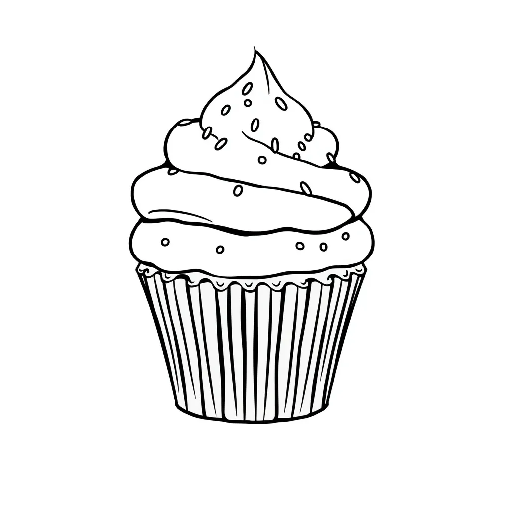 Cupcake coloring page