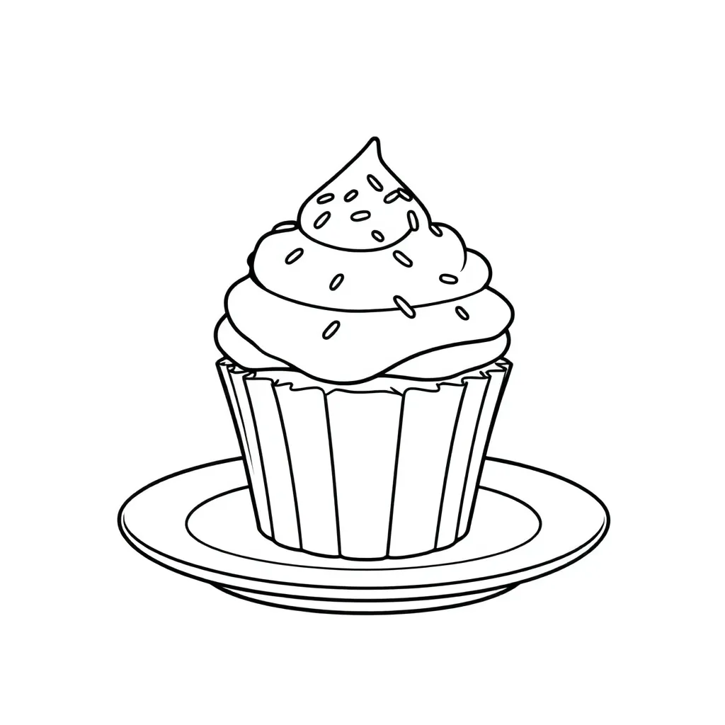 Cupcake coloring page